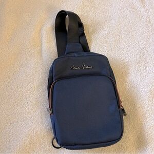 Robert Graham Navy Sling Bag Crossbody Pack – Signature Print Lining.